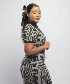 Knitted Polo Dress - black silver